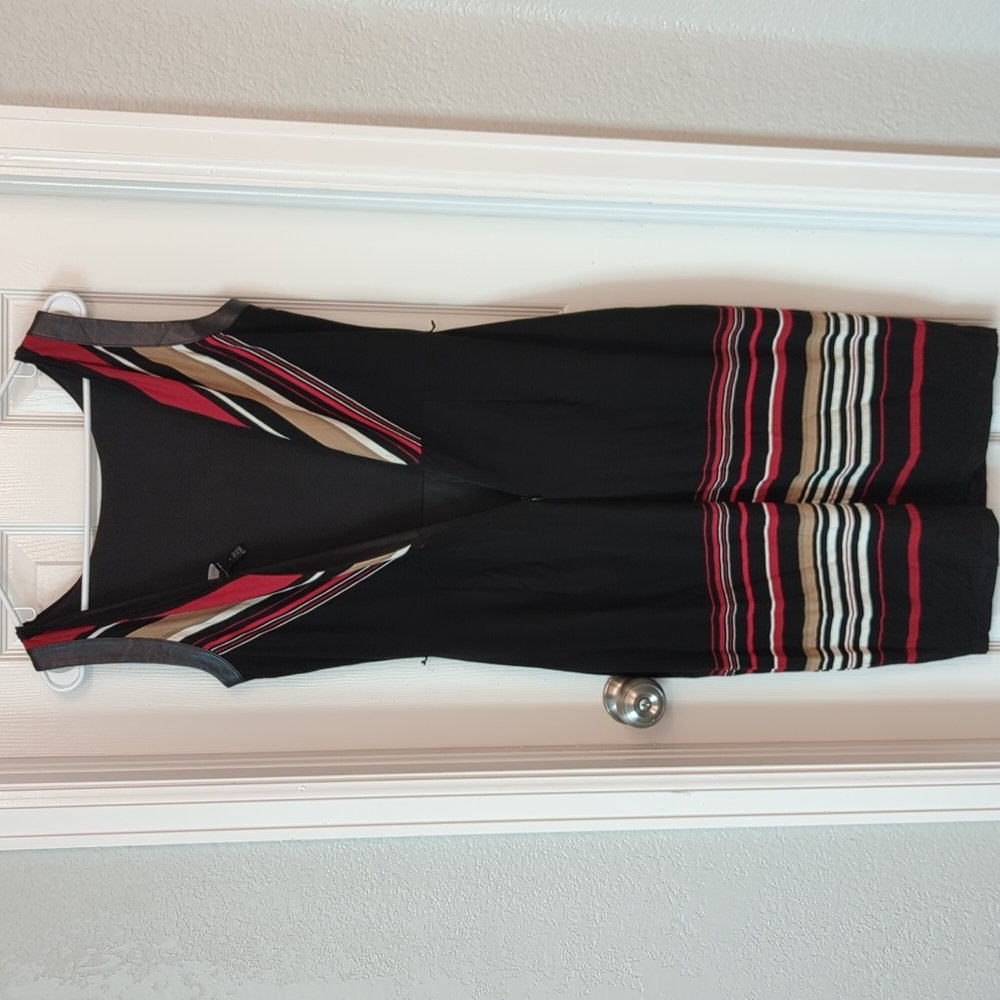 White House Black Market Black and Multicolor Striped Dress - Picture 7 of 9